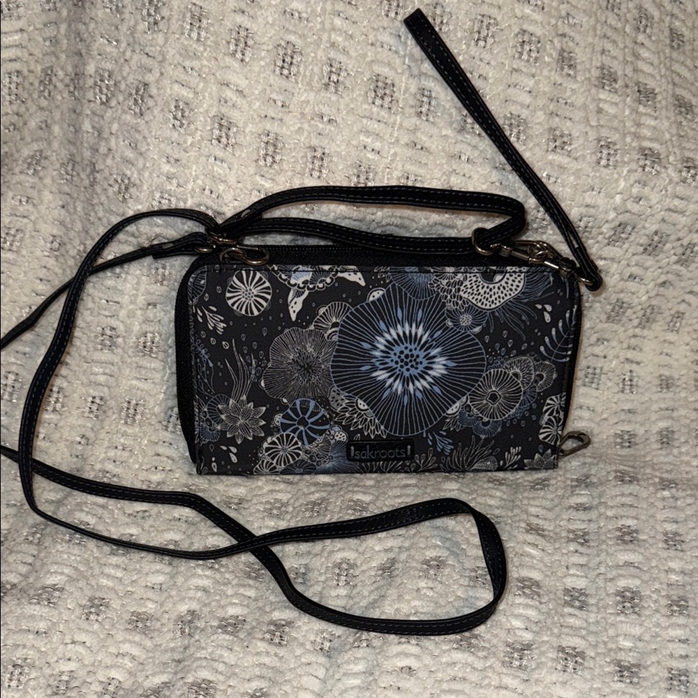 Sakroots Black and White Clutch with Geometric Design
